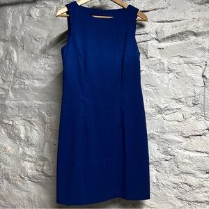 Blue business casual zip up dress